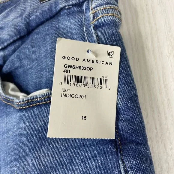 Good American Women Blue Good Waist High-Rise Cropped Skinny Jeans Size 15 NWT - Picture 2 of 10